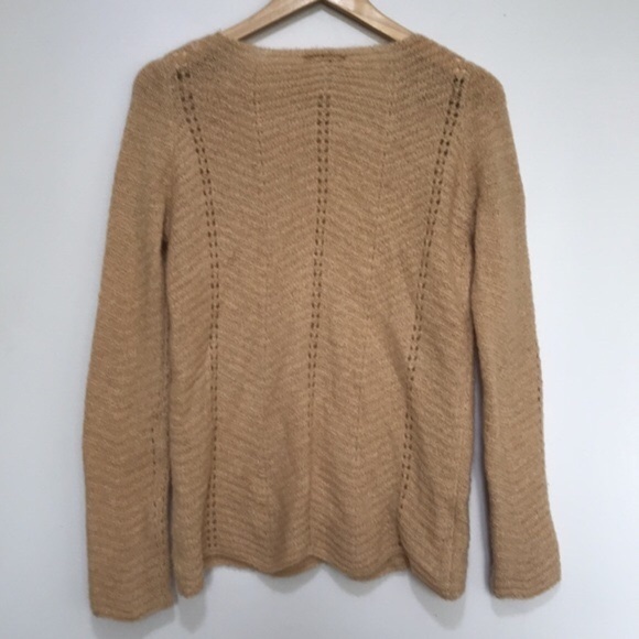 BARTOLINI tan mohair blend knit stretchy sweater S - Picture 4 of 7